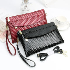 Women Crossbody Shoulder Bag PU Leather Wrist Strap Clutch Zip Long Wallet