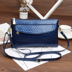 Women Crossbody Shoulder Bag PU Leather Wrist Strap Clutch Zip Long Wallet