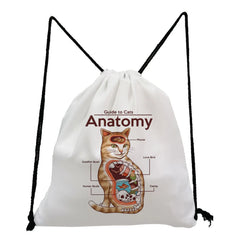 Samurai Cat Print Japanese Style Backpack for Students