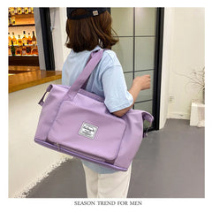Canvas Shopper Bag Handbag Large Solid Colors Multi-pocket Travel Purse