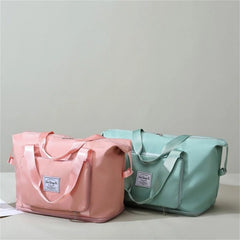 Canvas Shopper Bag Handbag Large Solid Colors Multi-pocket Travel Purse