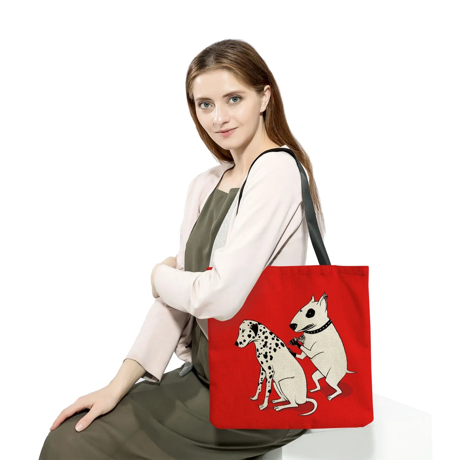 Dog Print Shopper Bag High Capacity Travel Tote Beach Bag