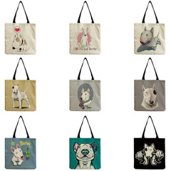 Dog Print Shopper Bag High Capacity Travel Tote Beach Bag