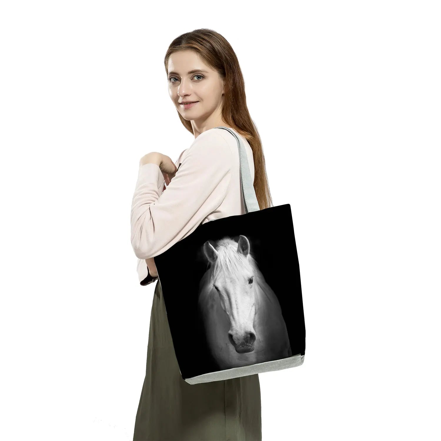 Women's Horse Printed Tote Bag High Capacity