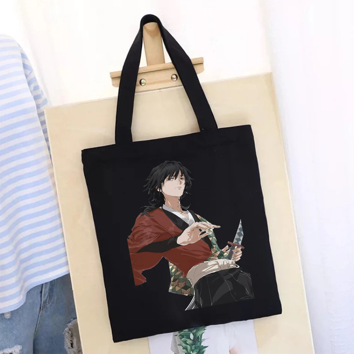 Demon Slayer's Blade Tote Bag Women's Bag Reusable Canvas Handbags