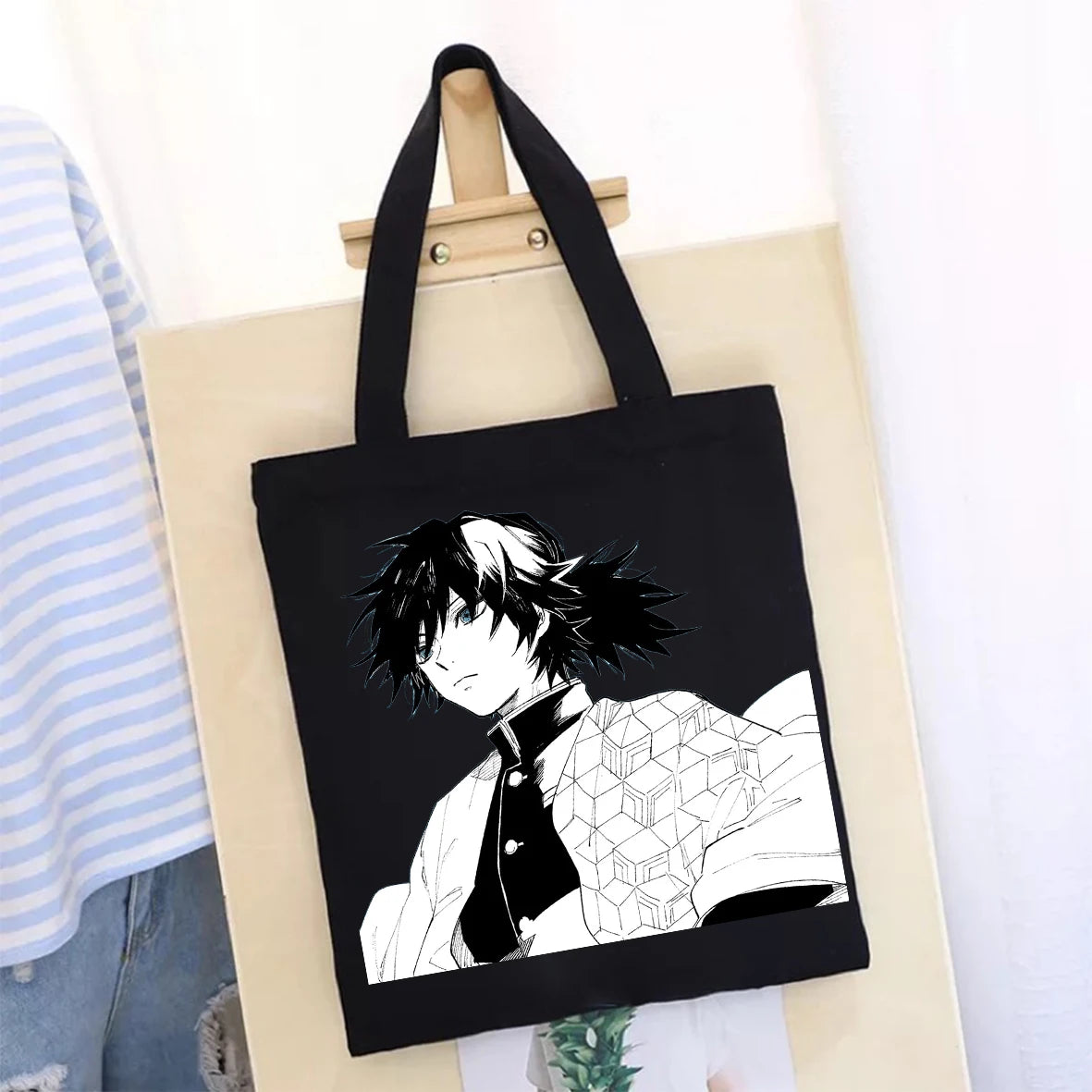 Demon Slayer's Blade Tote Bag Women's Bag Reusable Canvas Handbags