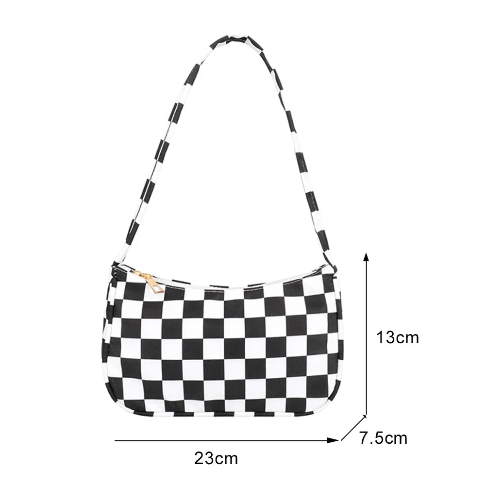 Plaid Leopard Print Nylon Female Handbag Shoulder Bags for Girls