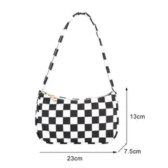 Plaid Leopard Print Nylon Female Handbag Shoulder Bags for Girls