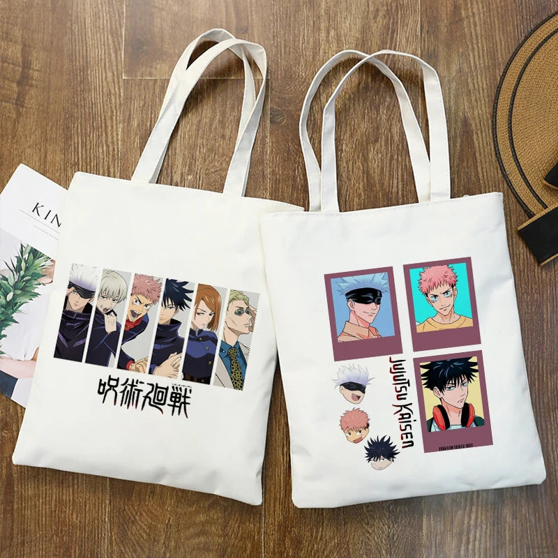 Anime Jujutsu Kaisen Women Harajuku Tote Bag Canvas Shoulder Handbag