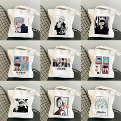 Anime Jujutsu Kaisen Women Harajuku Tote Bag Canvas Shoulder Handbag