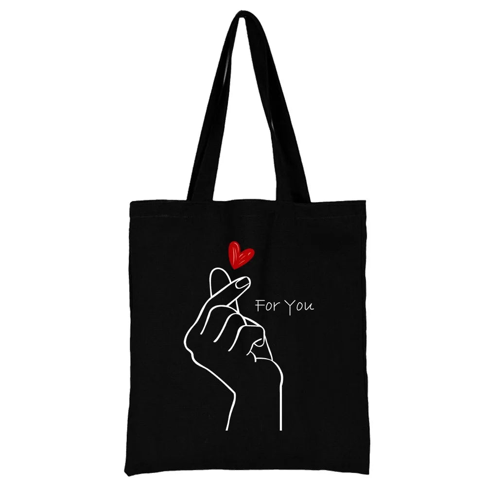 Canvas Tote Handbag Large Capacity Reusable Shoulder Bag