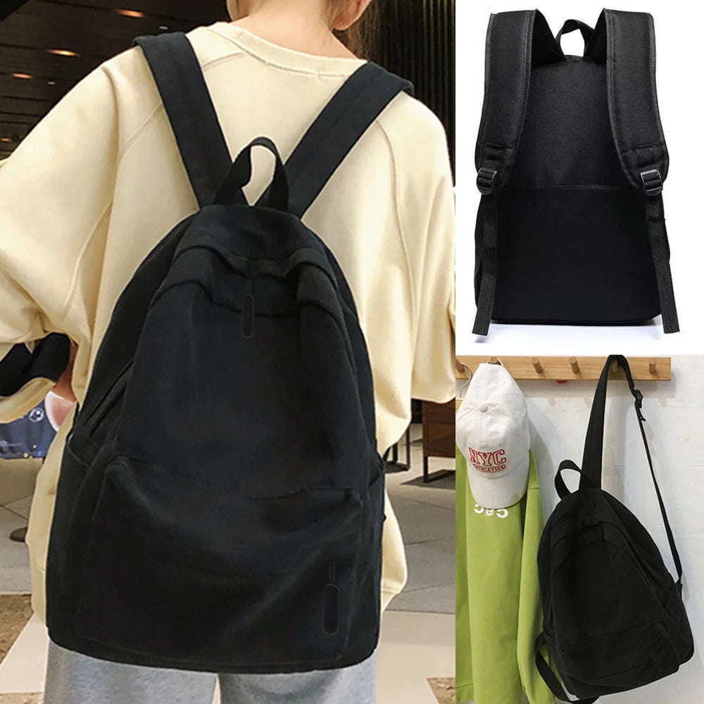 Casual Solid Shoulder Backpack Outdoor Sport School Bag Large Capacity