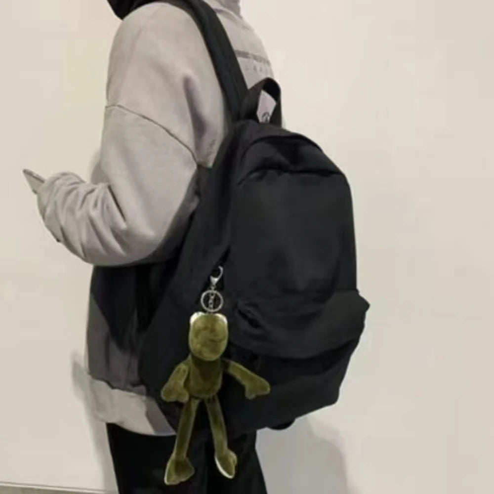 Casual Solid Shoulder Backpack Outdoor Sport School Bag Large Capacity