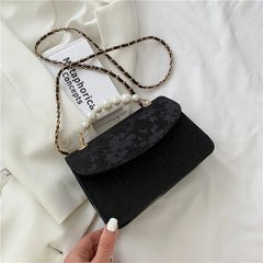 Lace Beaded Crossbody Shoulder Bag Women Handbag PU Leather Backpack