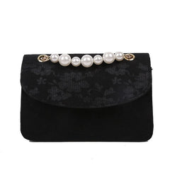Lace Beaded Crossbody Shoulder Bag Women Handbag PU Leather Backpack