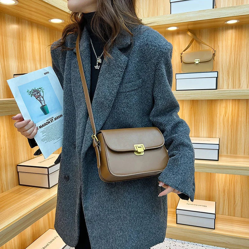 Women's Shoulder Bag Solid Crossbody Bag PU Leather Messenger Bag