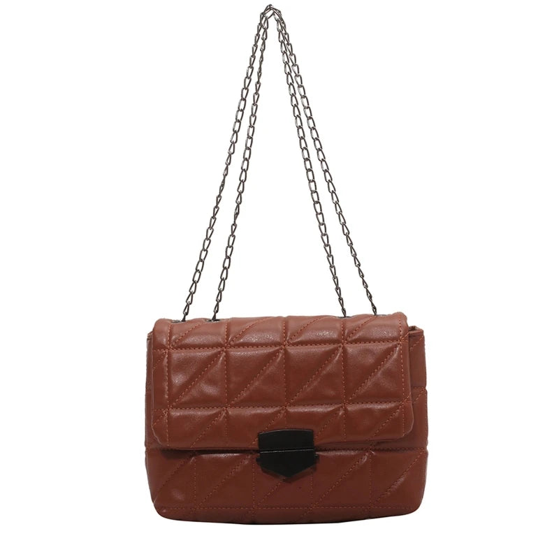 Retro Chain Shoulder Bag Rhombic Crossbody