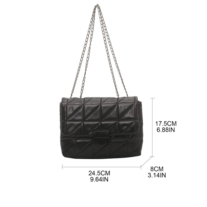 Retro Chain Shoulder Bag Rhombic Crossbody