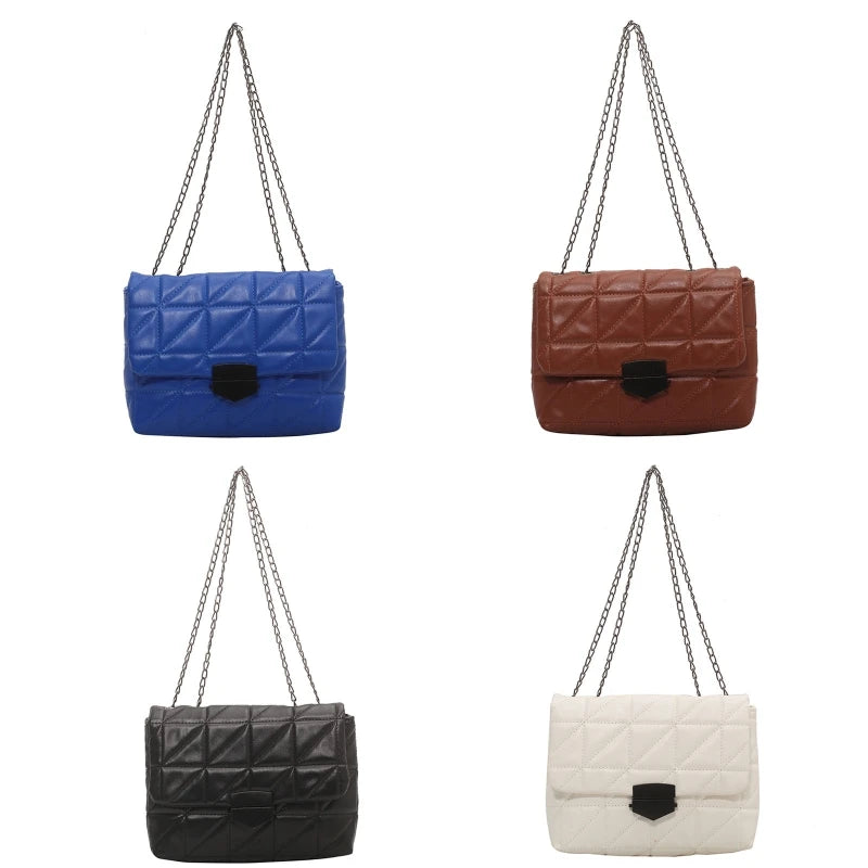 Retro Chain Shoulder Bag Rhombic Crossbody