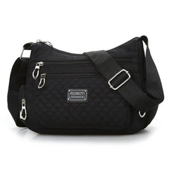 Waterproof Plaid Shoulder Bag Nylon Crossbody Bag Lady Handbags