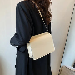 Retro Solid PU Leather Crossbody Shoulder Bag for Women