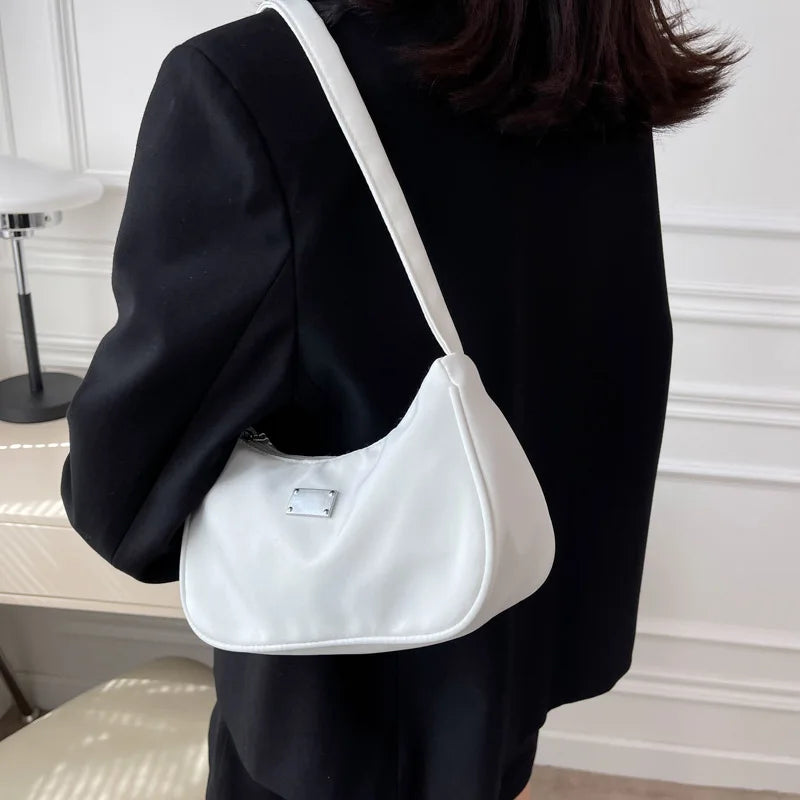 Women's Shoulder Bag Nylon Soft Underarm Travel Totes Bag