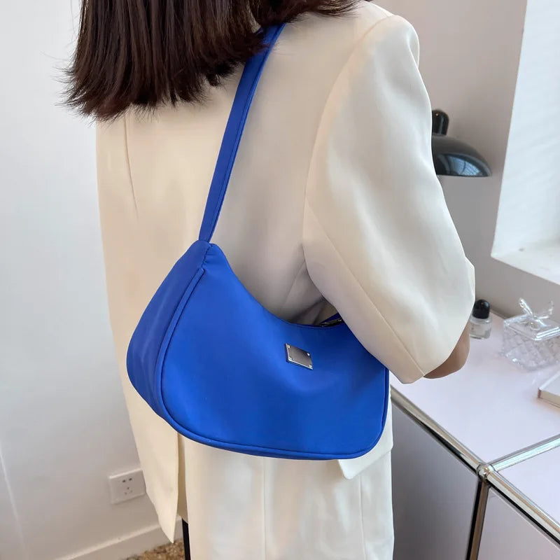Women's Shoulder Bag Nylon Soft Underarm Travel Totes Bag