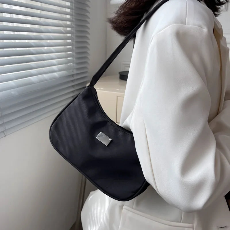 Women's Shoulder Bag Nylon Soft Underarm Travel Totes Bag