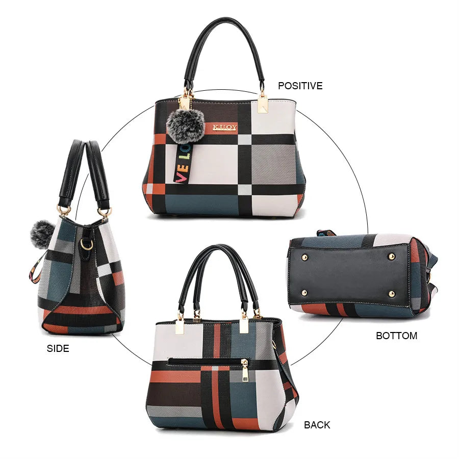 Plaid Shoulder Bag Women's Crossbody Totes Casual Handbag