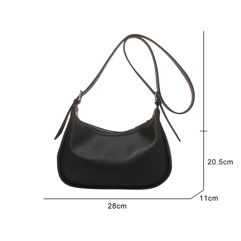 Women's PU Leather Shoulder Bag Large Messenger Beige