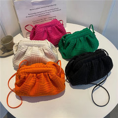 Shoulder Crossbody Clutch Bag Large Dumplings Ruched Pillow Bag