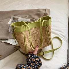 Straw Shoulder Bag Women Weave Handbag Large Capacity Bag