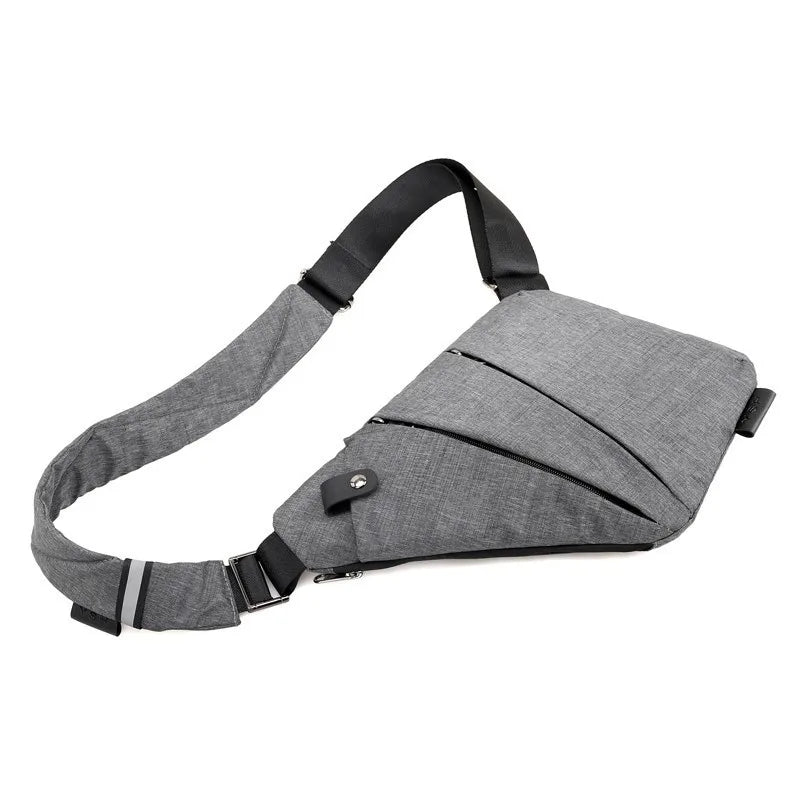 Men Business Style Canvas Messenger Bag Crossbody Chest Bag