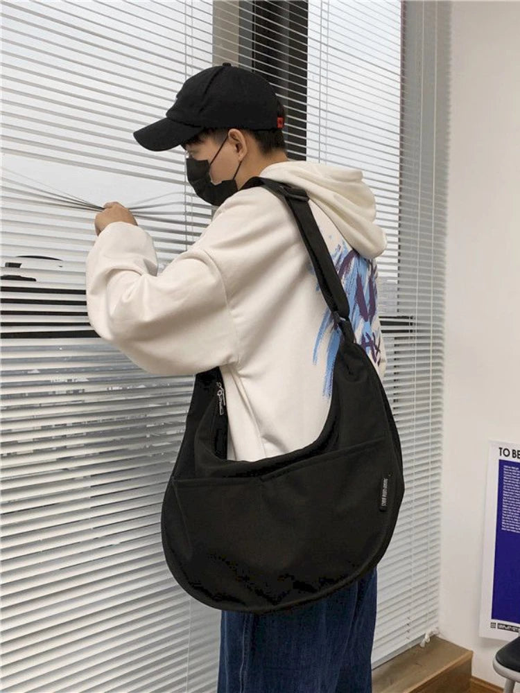 Men's Large-capacity Messenger Bag Student Nylon Oxford Cloth Shoulder Bag