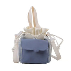 Plaid Canvas Shoulder Bag Large Capacity Sweet Girls Handbag