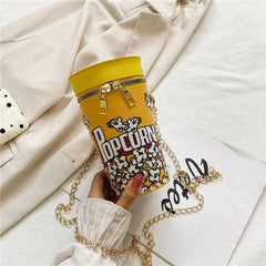 Shoulder Bags Popcorn Drink Bottle Cylinder Shaped Bag Messenger For Women