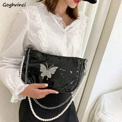 Shoulder Bags Women Butterfly Diamonds Crossbody Chains Zipper Teens