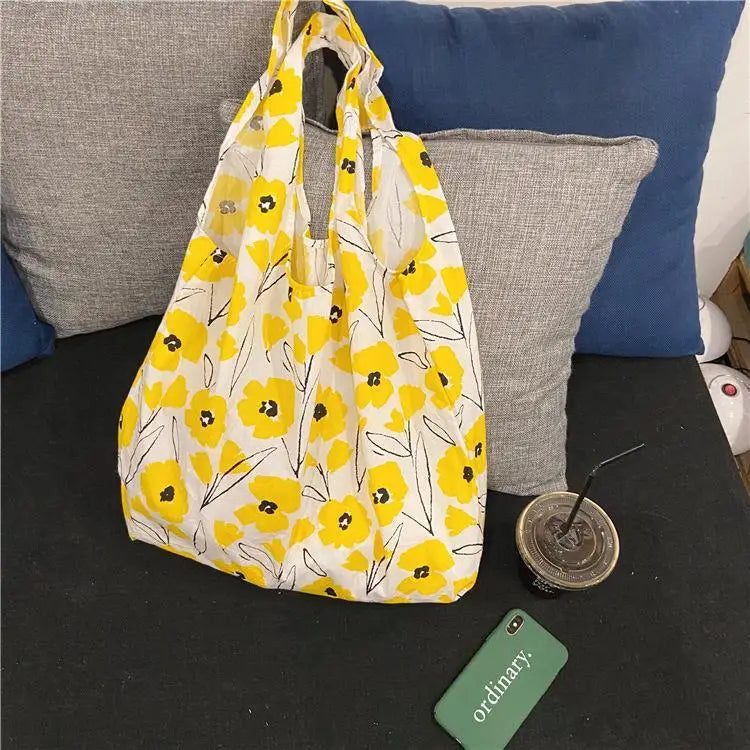 Canvas Floral Shoulder Bag Large Capacity Tote Eco Handbag Female Students