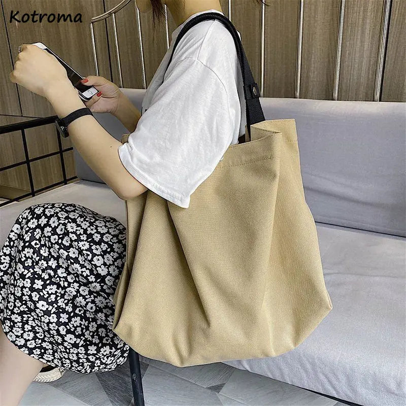 Canvas Shoulder Bag Harajuku Students Casual Bookbag