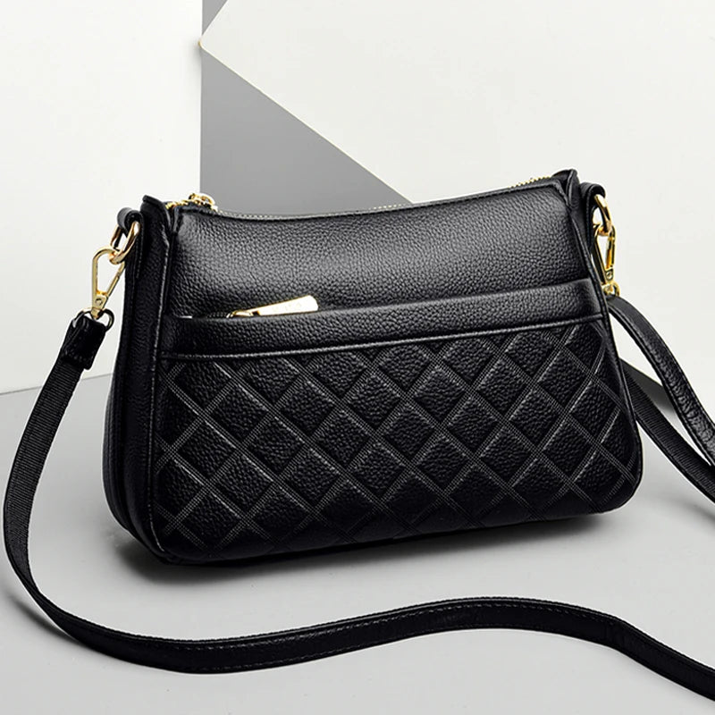 Diamond Lattice Crossbody Bag Leather Purses and Handbags