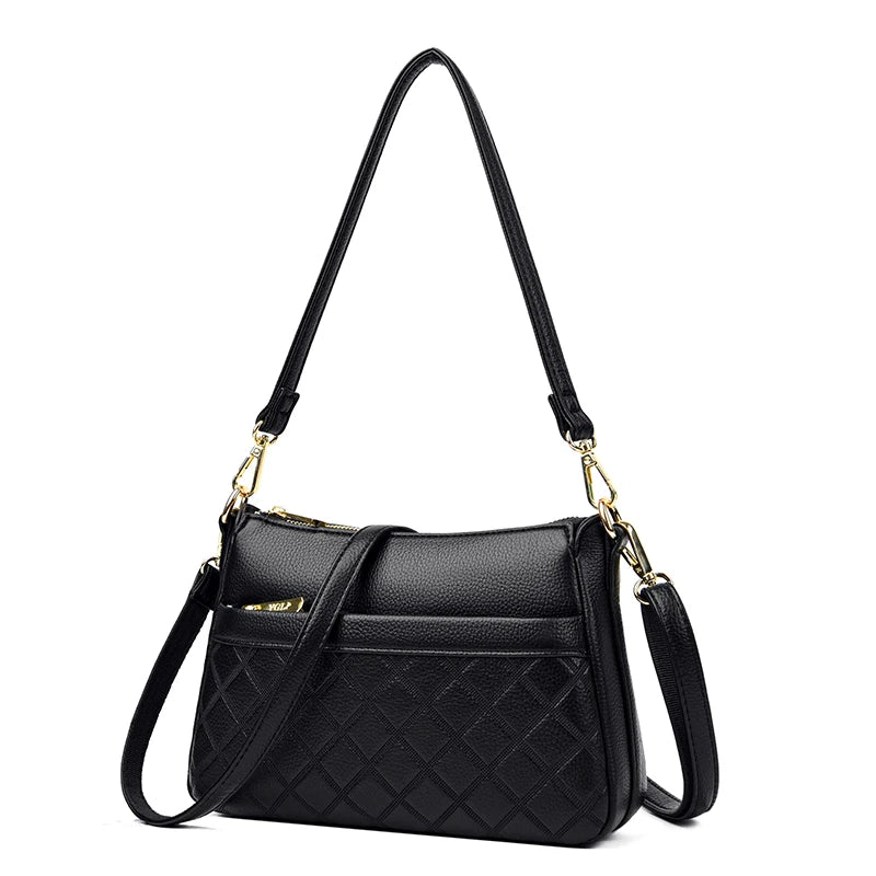 Diamond Lattice Crossbody Bag Leather Purses and Handbags