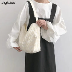 Women Floral Embroidery Canvas Crossbody School Bag