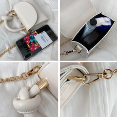 Shoulder Bag Women Handle Handbag Chain Cross-body PU Leather