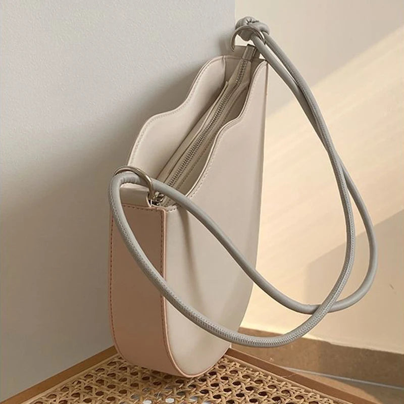 Shoulder Bags Women Irregular Panelled Handbags PU Leather