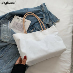 Canvas Casual Tote Bag Women Large Capacity Shoulder Bag