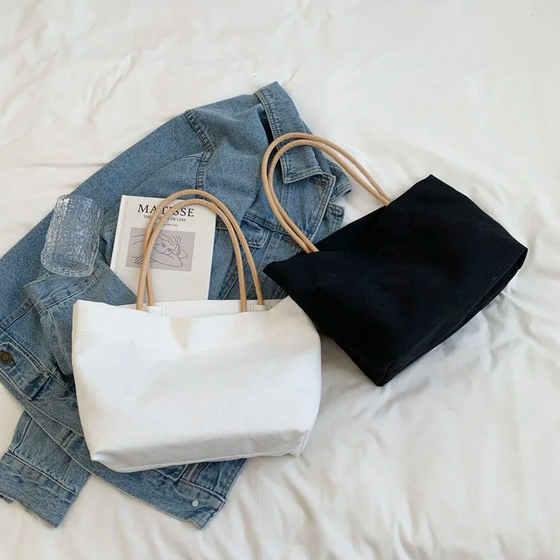 Canvas Casual Tote Bag Women Large Capacity Shoulder Bag