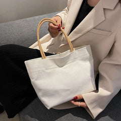Canvas Casual Tote Bag Women Large Capacity Shoulder Bag