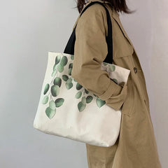 Women Shoulder Bag Leaves Print Harajuku Big Totes