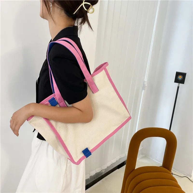 Shoulder Bags Nylon Casual Totes Patchwork College