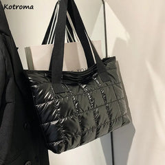 Large Shoulder Bag for Women Plaid Zipper Style Tote